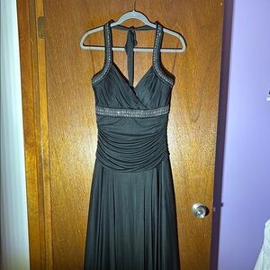 Trixxi Black Ruched Halter Dress